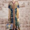 Rajdeep Ranawat Mustard Majida V-neck Floral Kaftan -Deals Toggora Store 3103rr31 1