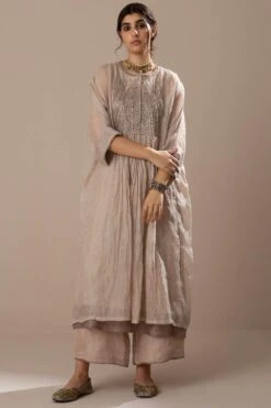 Sunira Designs Light Pink Handwoven Linen Ijar Pants