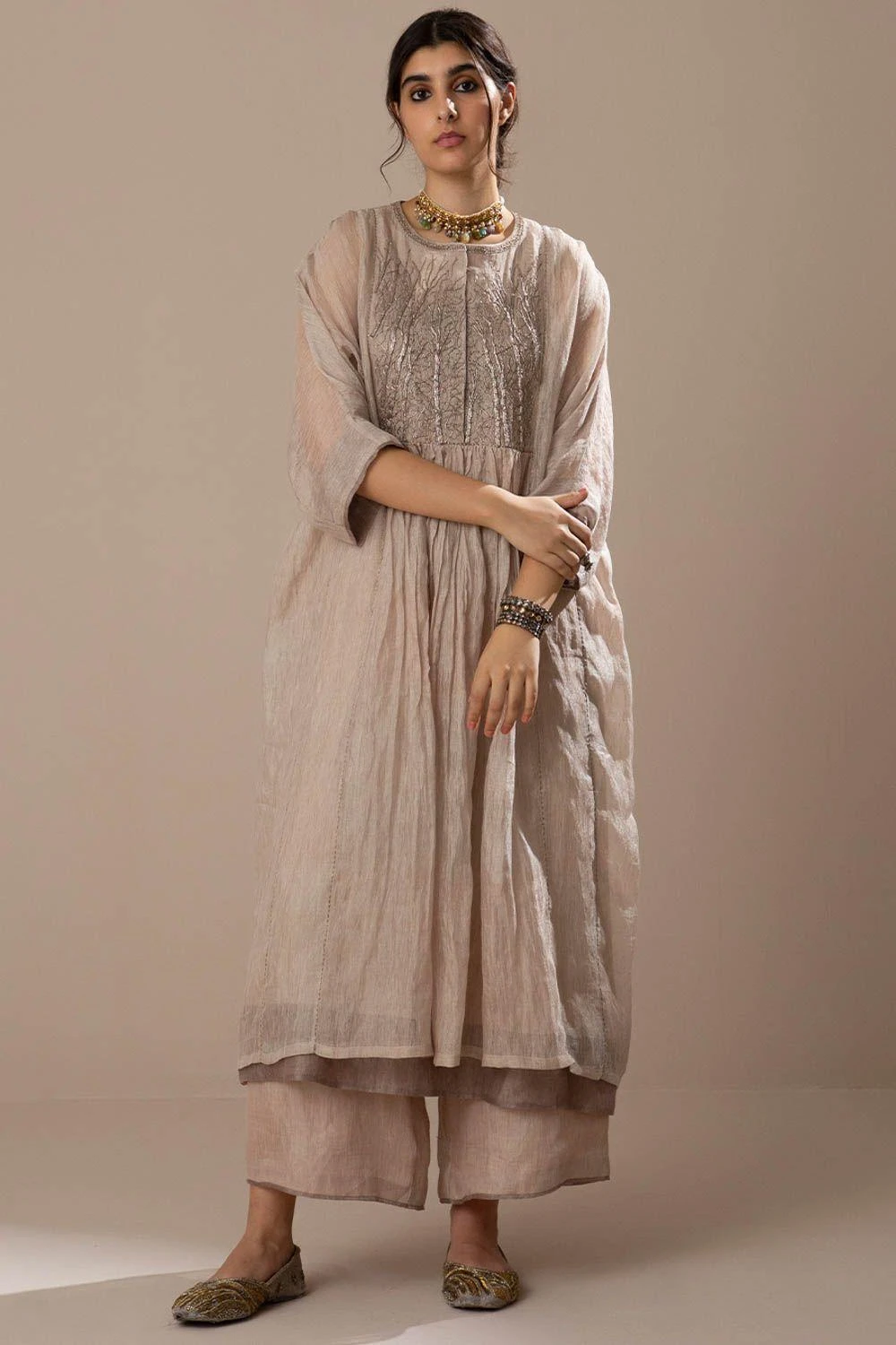 Sunira Designs Light Pink Handwoven Linen Ijar Pants 3 Sunira Designs Light Pink Handwoven Linen Ijar Pants