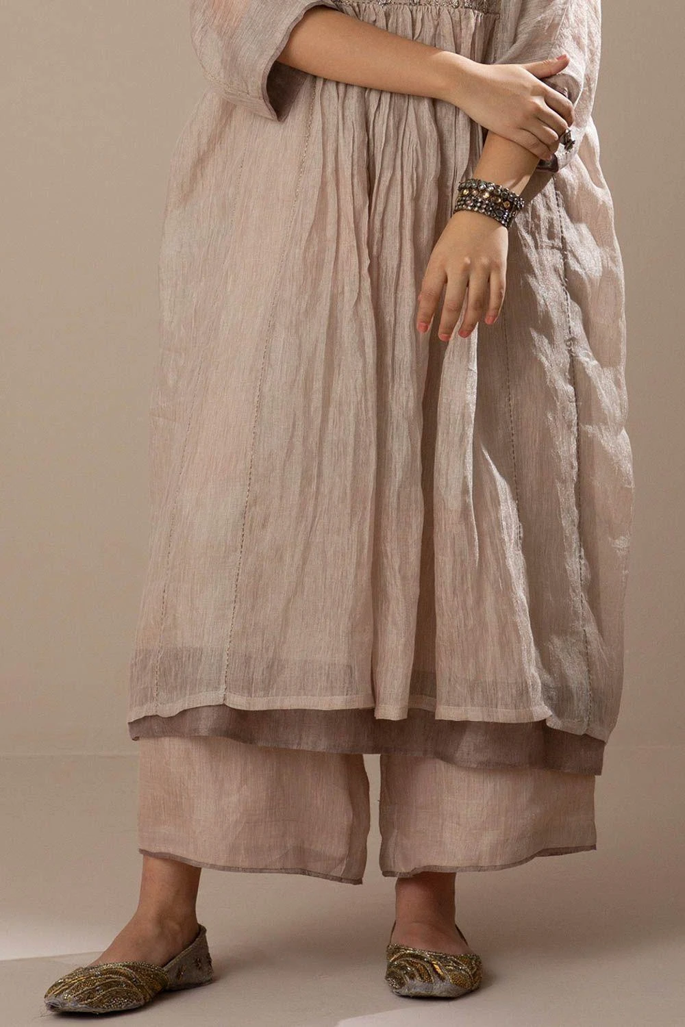 Sunira Designs Light Pink Handwoven Linen Ijar Pants 4 Sunira Designs Light Pink Handwoven Linen Ijar Pants - Image 2