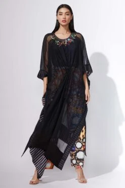 Saaksha & Kinni Asymmetric Kaftan With Embroidery Detail