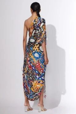 Saaksha & Kinni Micro Pleated Sari Dress With Mirrorwork -Deals Toggora Store 313004 2