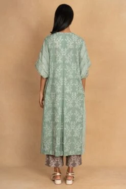 Ikai Granite Green Shibori Pleated Kaftan -Deals Toggora Store 31523ia5 5