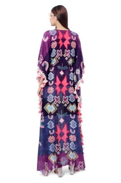 PS Pret By Payal Singhal Purple Printed Silkmul Kaftan -Deals Toggora Store 319466 5