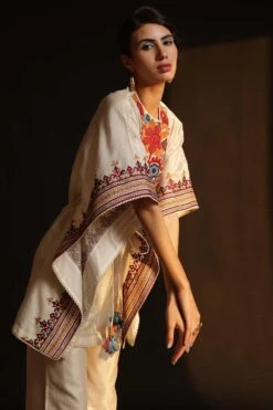 Chandrima Ivory Embroidered Kaftan With Beadwork -Deals Toggora Store 319650 3