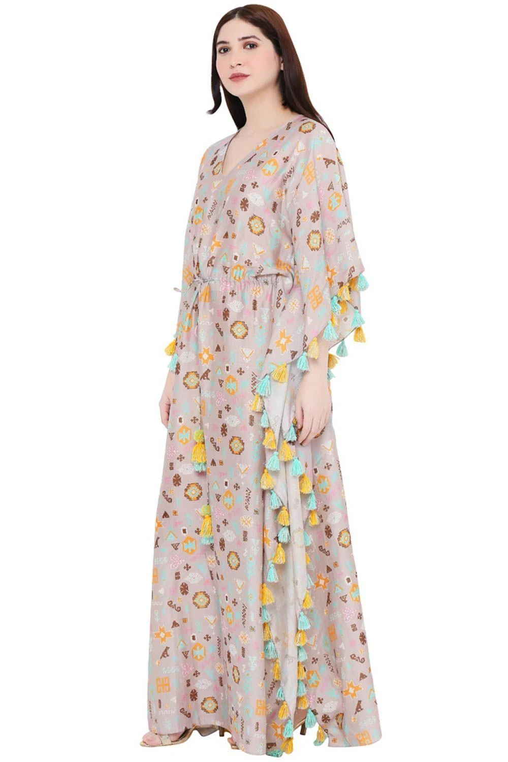 PS Pret By Payal Singhal Lavender Silkmul Printed Kaftan 4 PS Pret By Payal Singhal Lavender Silkmul Printed Kaftan - Image 2