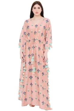 PS Pret By Payal Singhal Coral Silkmul Printed Kaftan