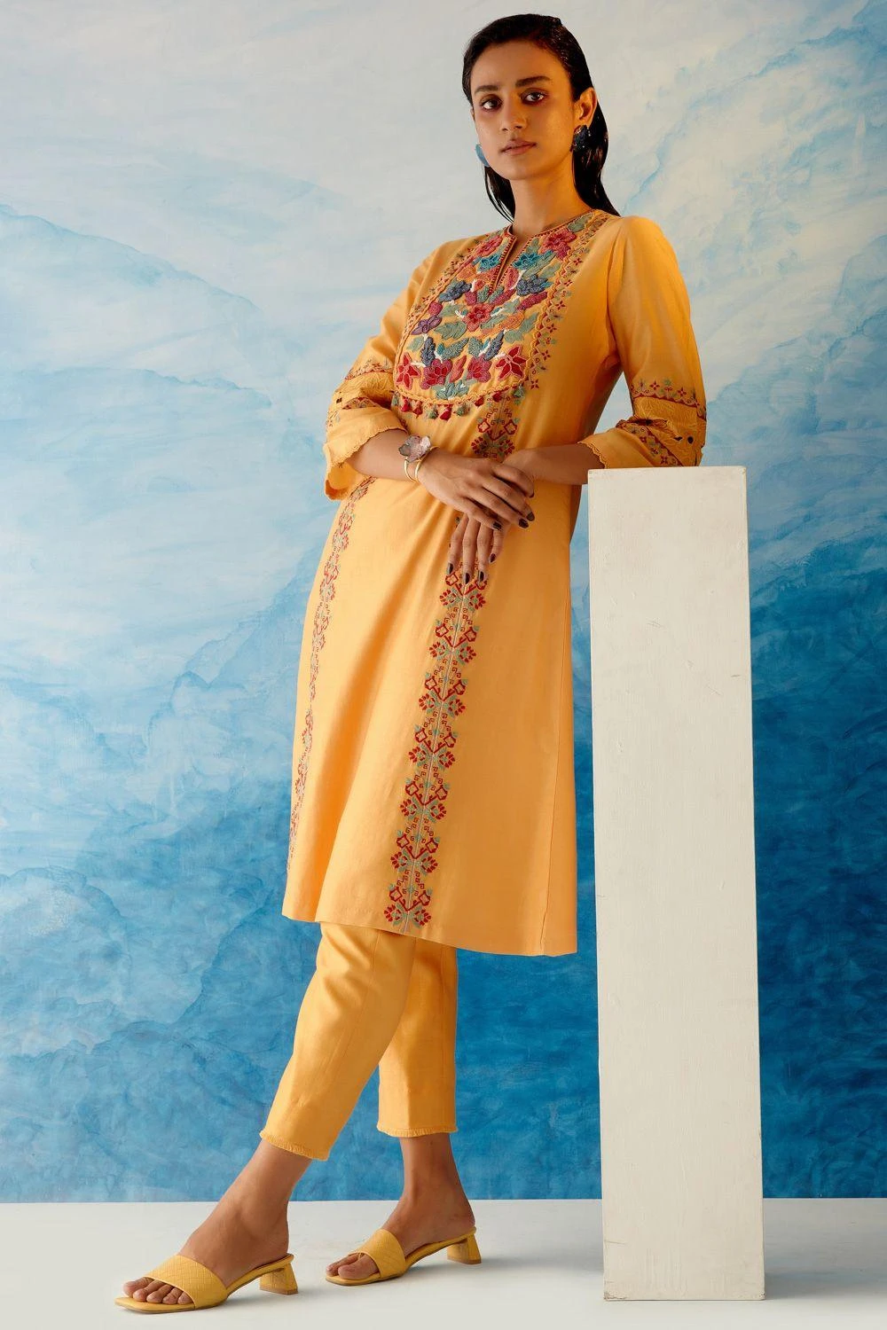 Chandrima Yellow Chanderi Pants 3 Chandrima Yellow Chanderi Pants
