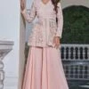 Devika Bhayana Pink Embroidered Peplum & Sharara -Deals Toggora Store 388633 1