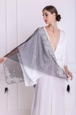 Dilnaz Black Triangle Stole