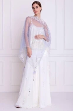 Dilnaz Periwinkle Triangle Shoulder Stole