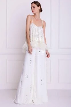 Dilnaz Ivory Hand Embroidered Sharara