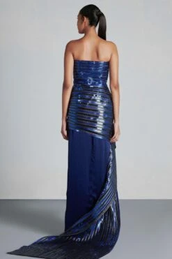 Amit Aggarwal Metallic Blue Draped Gown 7 Amit Aggarwal Metallic Blue Draped Gown -Deals Toggora Store 43aa1 3