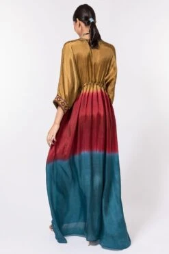 CAPISVIRLEO Ombre Dyed Habutai Silk Kaftan -Deals Toggora Store 44cp1 5