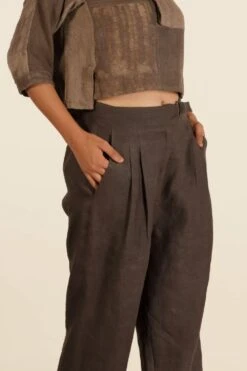 Urbania Umber Linen Darted Trousers -Deals Toggora Store 4823ua10 3 1