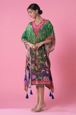 Siddhartha Bansal Forest Green-royal Blue Ombre Floral Kaftan 8 Siddhartha Bansal Forest Green-royal Blue Ombre Floral Kaftan -Deals Toggora Store 5124sb28 3