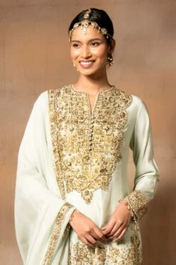 Ahilian Mint Green Embroidered Sharara Set -Deals Toggora Store 57ahi6 4