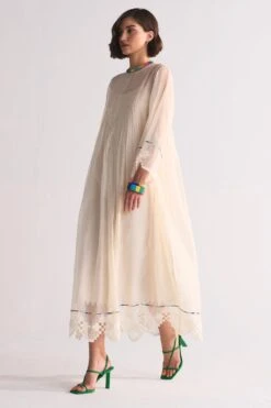 Ikai Ivory Cutwork & Appliqued Dress -Deals Toggora Store 5823iai73 3