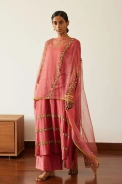 Sarang Kaur Pink Rekha Stole -Deals Toggora Store 61023sk13 3