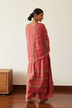 Sarang Kaur Pink Rekha Stole -Deals Toggora Store 61023sk13 5