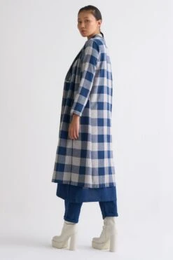 Three Navy Blue Checkered Scarf -Deals Toggora Store 612thw62 3