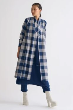 Three Navy Blue Checkered Scarf -Deals Toggora Store 612thw62 4