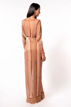 Nikita Mhaisalkar Tangerine Tribal Print Gown -Deals Toggora Store 67nm7 5