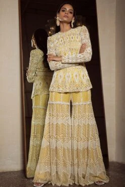 Ritika Mirchandani Yellow Embellished Sharara Set