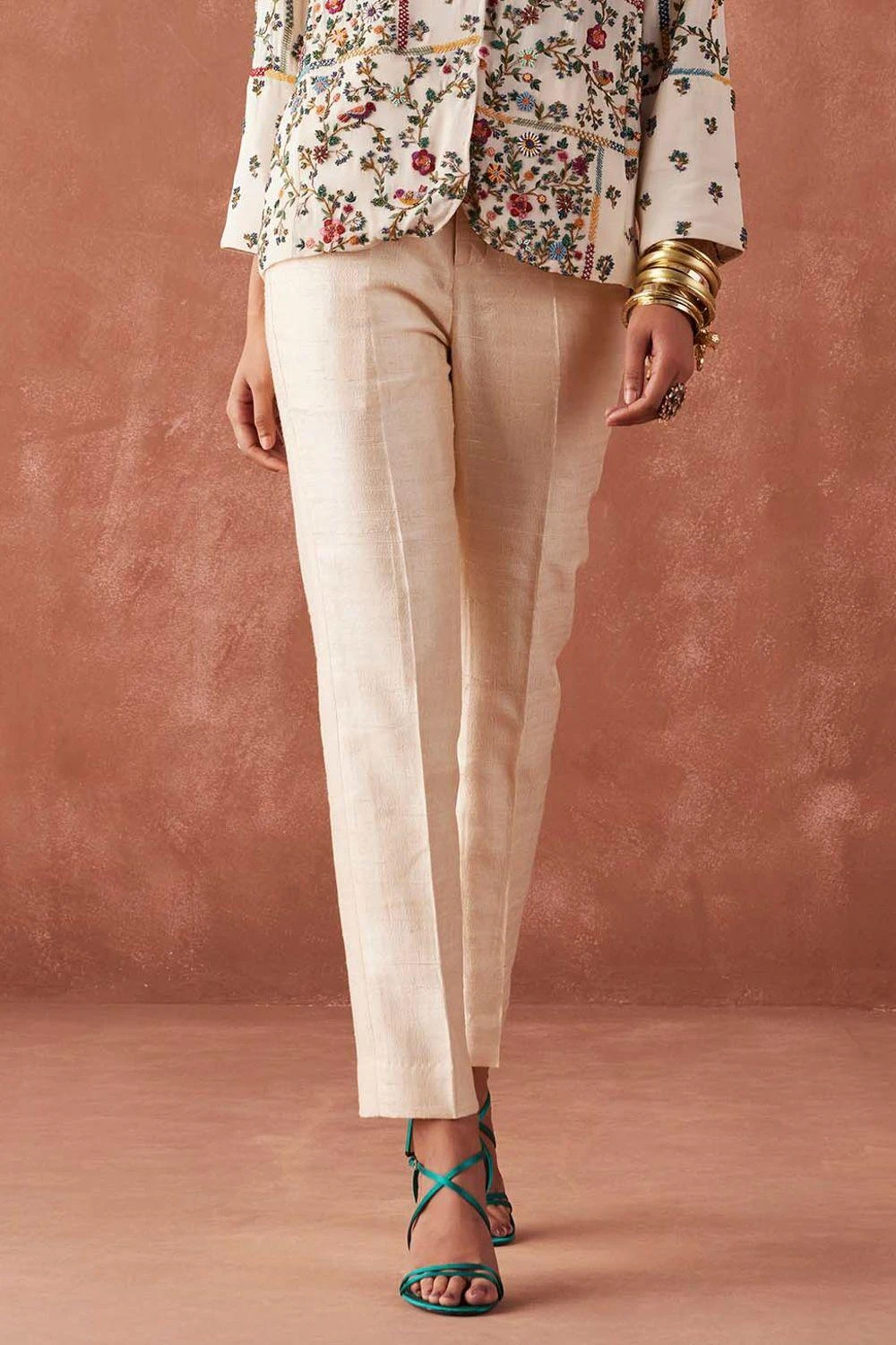 Sunira Designs Ivory Dhaaga Narrow Pants 5 Sunira Designs Ivory Dhaaga Narrow Pants - Image 3
