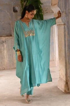 Deep Thee Powder Blue Hand Embroidered Kaftan Set -Deals Toggora Store 71023dt20 3