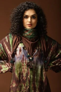 CAPISVIRLEO Brown & Olive Tie Dye Kaftan Set -Deals Toggora Store 71cap1 4