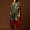 CAPISVIRLEO Emerald & Red Tie & Dye Kaftan Set 2 CAPISVIRLEO Emerald & Red Tie & Dye Kaftan Set -Deals Toggora Store 71cap41 1