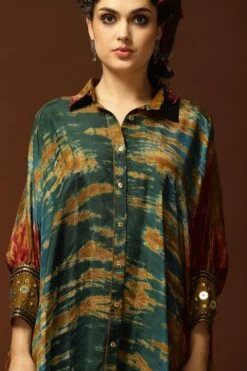 CAPISVIRLEO Emerald & Red Tie & Dye Kaftan Set -Deals Toggora Store 71cap41 4