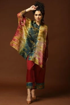 New Products 3 CAPISVIRLEO Multi-coloured Silk Kaftan Set