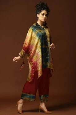 CAPISVIRLEO Multi-coloured Silk Kaftan Set -Deals Toggora Store 71cap42 3