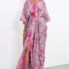 Corpora Studio Grey & Pink Tie Dye Kaftan -Deals Toggora Store 75cs2 1