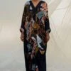 Bennch Black Window Leaf Printed Kaftan -Deals Toggora Store 8323be22 1