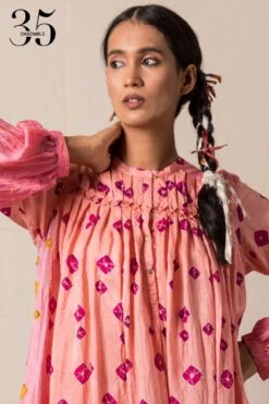 Injiri Pink Silk Bandhani Dress -Deals Toggora Store 84inj15 4