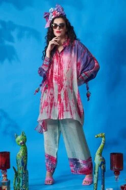 CAPISVIRLEO Purple Tie Dye Co-ord Set