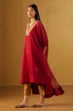 Shorshe Red Waahida Kaftan Set -Deals Toggora Store 91023sr13 3