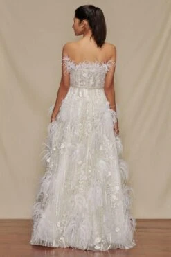 Shriya Som White Feather Embroidered Gown 9 Shriya Som White Feather Embroidered Gown -Deals Toggora Store 912ss9 4