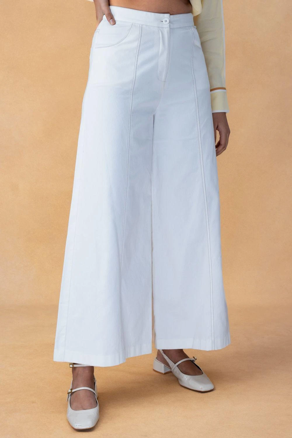 Bodice Ivory Flared Denim Pants 4 Bodice Ivory Flared Denim Pants - Image 2