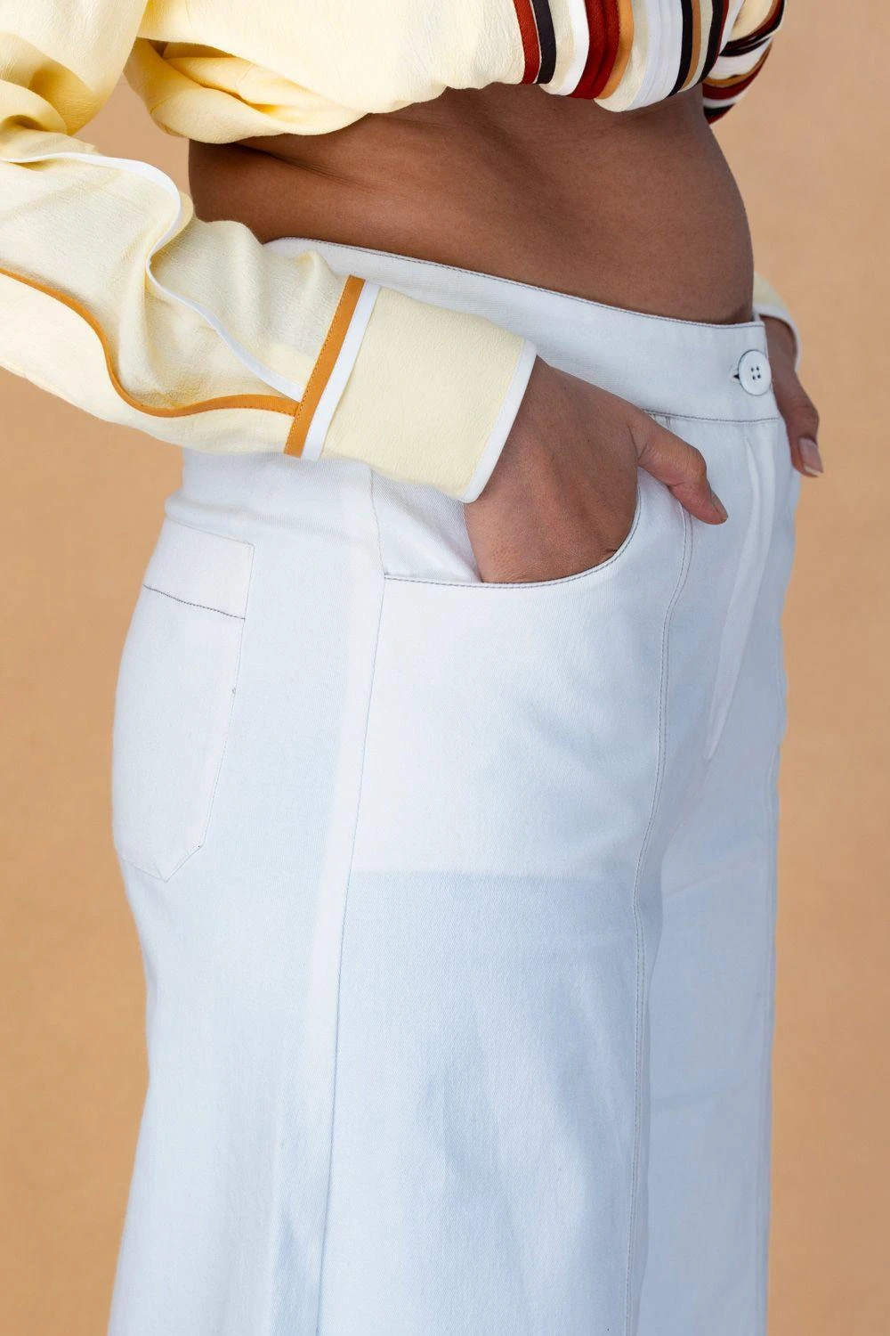 Bodice Ivory Flared Denim Pants 5 Bodice Ivory Flared Denim Pants - Image 3