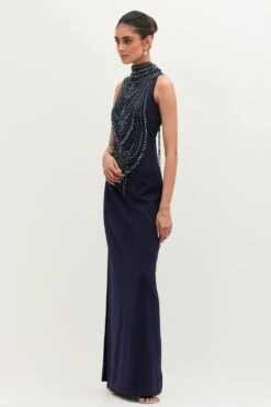 Mala And Kinnary Navy Blue Crystal Embellished Dress -Deals Toggora Store 9823mk6 3