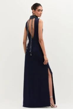Mala And Kinnary Navy Blue Crystal Embellished Dress -Deals Toggora Store 9823mk6 5