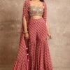 Arpita Mehta Red Butti Print Gharara Set With Cape -Deals Toggora Store amf13 1