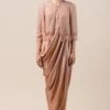 Tarun Tahiliani Old Rose Cape & Draped Dress Set -Deals Toggora Store br ssu lsr cp 1 1