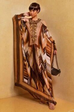 Nikita Mhaisalkar Coffee Embellished Kaftan 8 Nikita Mhaisalkar Coffee Embellished Kaftan -Deals Toggora Store ca trs22 055 3