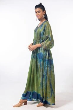 CAPISVIRLEO Moss Green Embellished Kaftan -Deals Toggora Store capo12 3