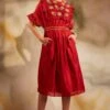 Chandrima Red Chanderi Smocked Beadwork Dress 1 Chandrima Red Chanderi Smocked Beadwork Dress -Deals Toggora Store cfw21d09 1
